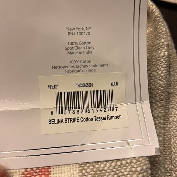 Thro by Marlo Lorenz Striped Boho Table Runner 16”x72” - Picture 7 of 7